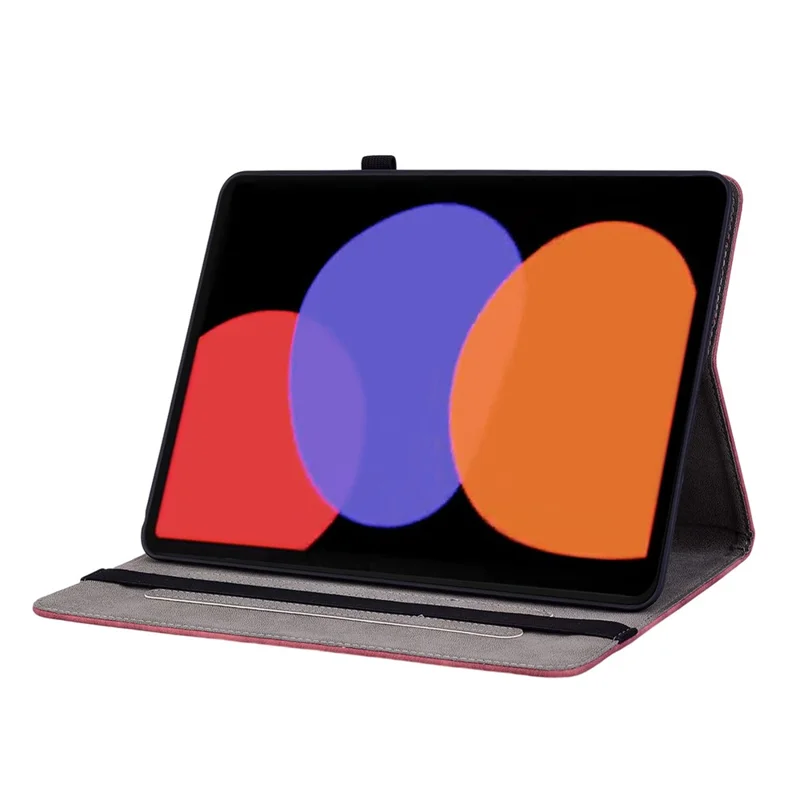Para Xiaomi Pad 6 / Pad 6 Pro Suporte com Slots para Cartão Capa de Tablet Impressa em Couro PU - Vermelho