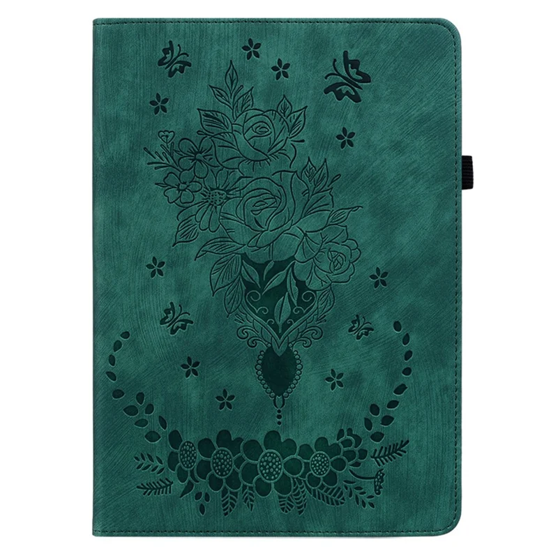 For Xiaomi Pad 6 / Pad 6 Pro Stand Card Slots Tablet Case Imprinted PU Leather Tablet Cover - Green