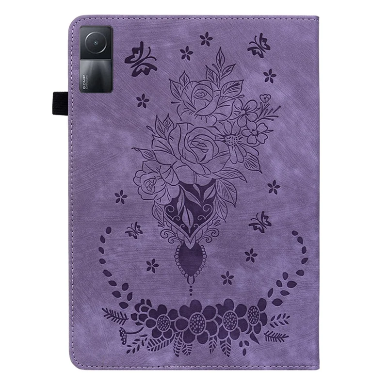 Support réglable pour tablette Étui pour Xiaomi Redmi Pad, support porte-cartes en cuir PU imprimé - Violet