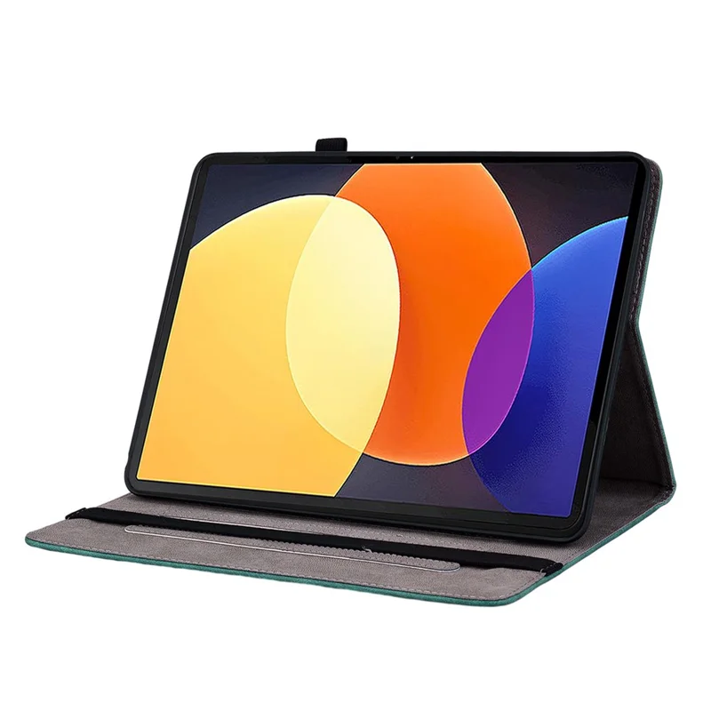 Регулируемая подставка-чехол для планшета Xiaomi Redmi Pad, держатель для карт из тисненой кожи ПУ - зеленый