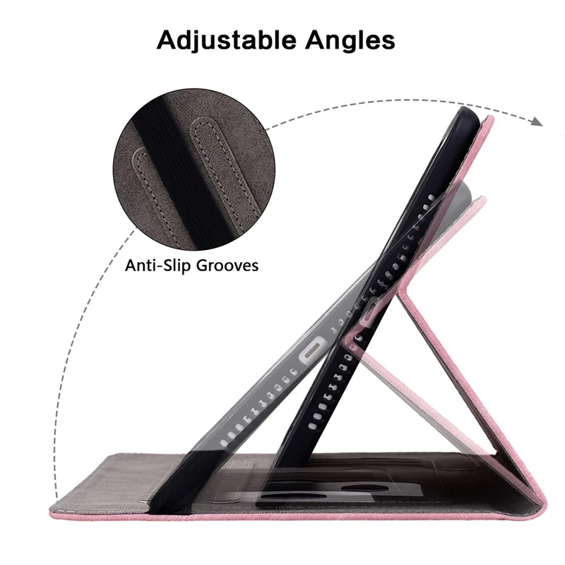 For iPad 10.2 (2019) / (2020) / (2021) / iPad Air 10.5 inch (2019) Smart Tablet Case PU Leather Stand Imprinted Cover - Pink