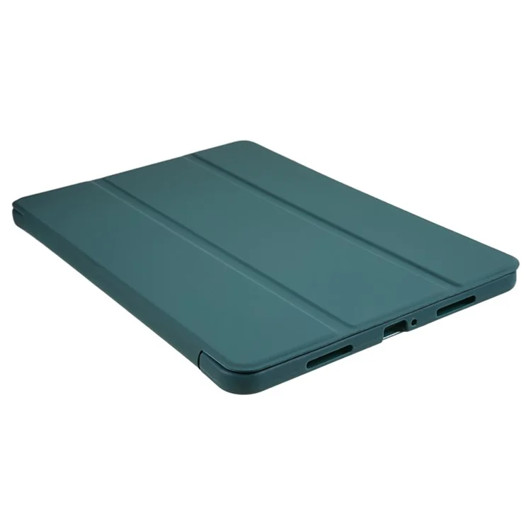 For Xiaomi Pad 6 / Pad 6 Pro Tri-fold Stand Tablet Case PU Leather Honeycomb Texture Auto Wake / Sleep Smart Cover - Dark Green