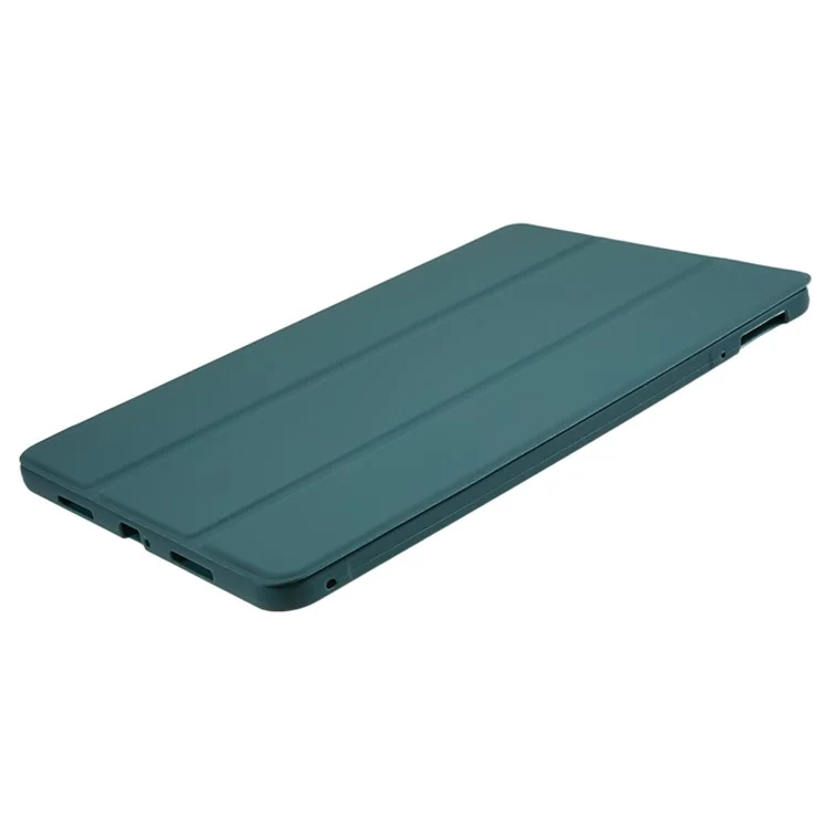 For Xiaomi Pad 6 / Pad 6 Pro Tri-fold Stand Tablet Case PU Leather Honeycomb Texture Auto Wake / Sleep Smart Cover - Dark Green