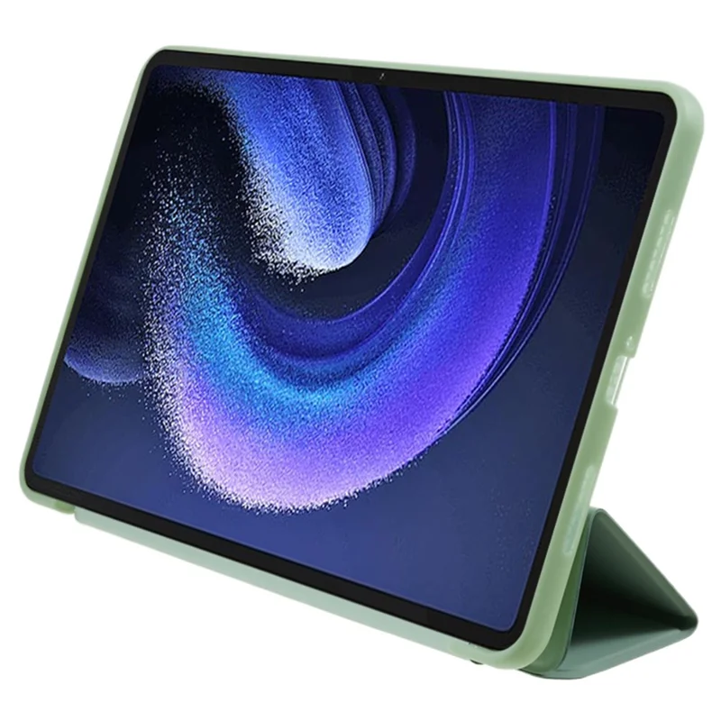 Für Xiaomi Pad 6 / Pad 6 Pro Tri-fold Stand Tablet Case PU Leder Wabenmuster Automatisches Aufwachen / Schlafendes Smart Cover - Hellgrün