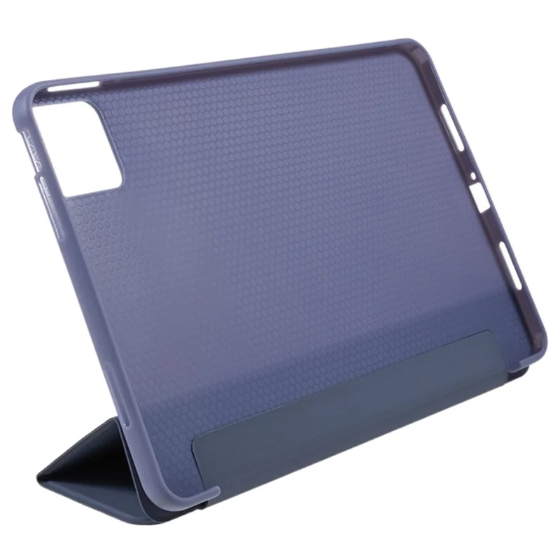 For Xiaomi Pad 6 / Pad 6 Pro Tri-fold Stand Tablet Case PU Leather Honeycomb Texture Auto Wake / Sleep Smart Cover - Purple