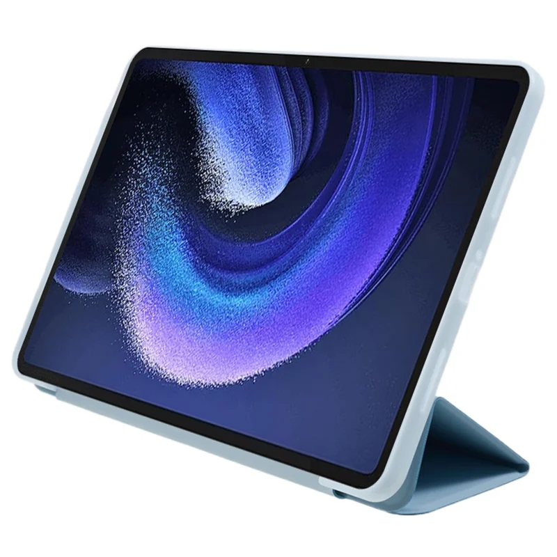 Pour Xiaomi Pad 6 / Pad 6 Pro Étui de support triptyque Tablet Case PU Leather Honeycomb Texture Auto Wake / Sleep Smart Cover - Bleu bébé