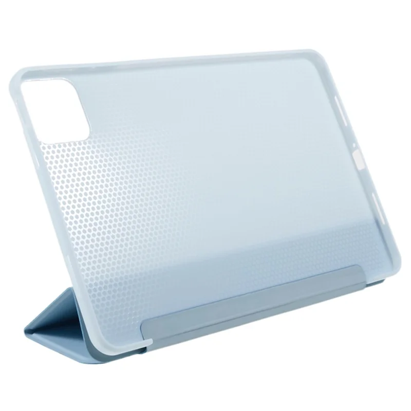Pour Xiaomi Pad 6 / Pad 6 Pro Étui de support triptyque Tablet Case PU Leather Honeycomb Texture Auto Wake / Sleep Smart Cover - Bleu bébé