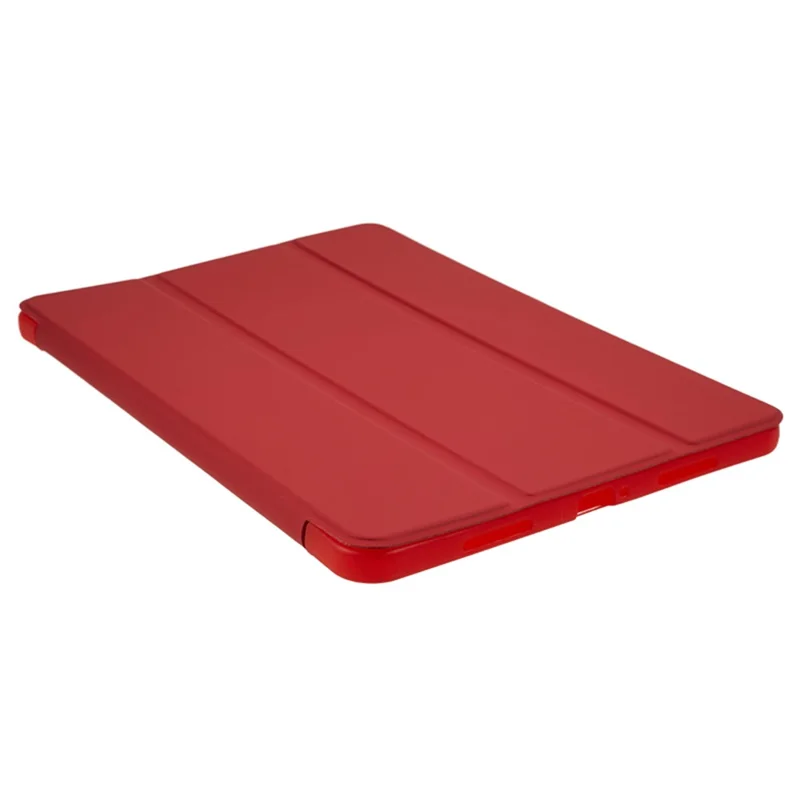 For Xiaomi Pad 6 / Pad 6 Pro Tri-fold Stand Tablet Case PU Leather Honeycomb Texture Auto Wake / Sleep Smart Cover - Red
