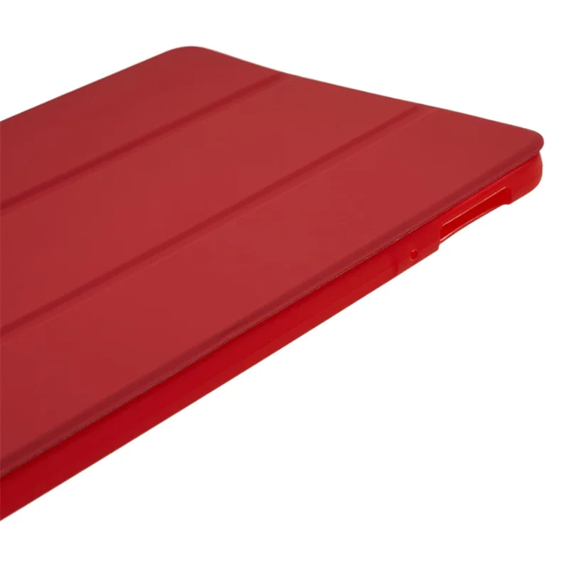 For Xiaomi Pad 6 / Pad 6 Pro Tri-fold Stand Tablet Case PU Leather Honeycomb Texture Auto Wake / Sleep Smart Cover - Red