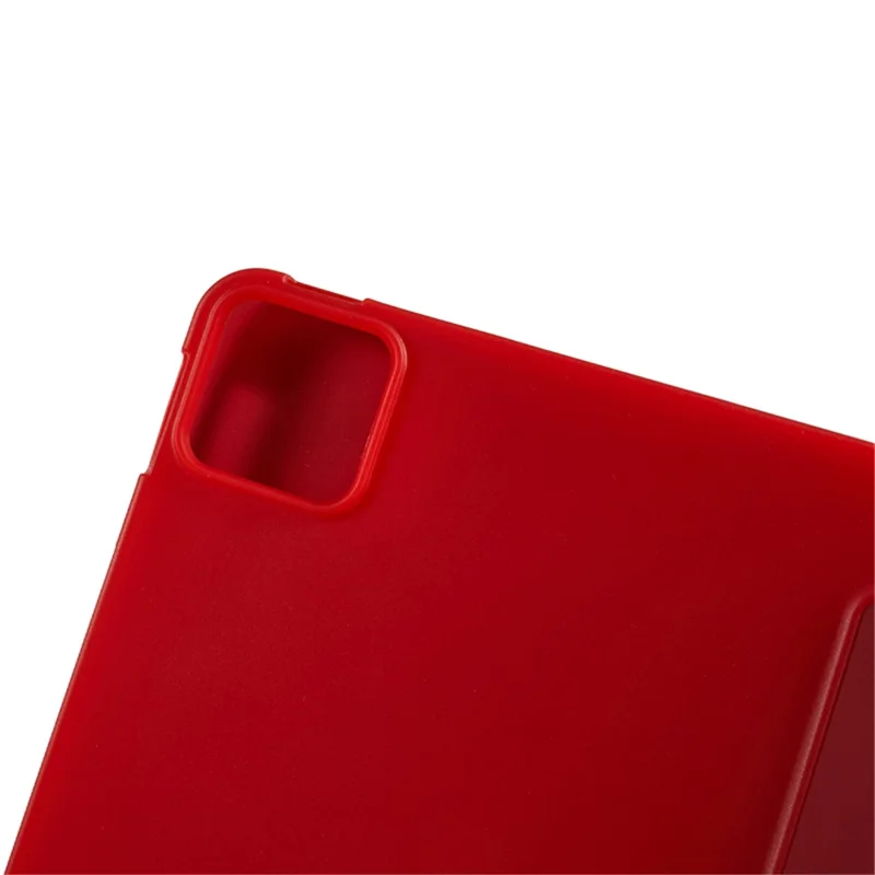 For Xiaomi Pad 6 / Pad 6 Pro Tri-fold Stand Tablet Case PU Leather Honeycomb Texture Auto Wake / Sleep Smart Cover - Red