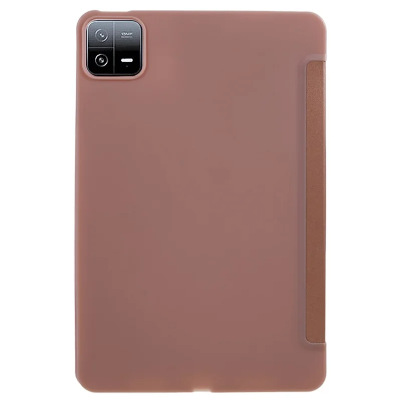 For Xiaomi Pad 6 / Pad 6 Pro Tri-fold Stand Tablet Case PU Leather Honeycomb Texture Auto Wake / Sleep Smart Cover - Rose Gold
