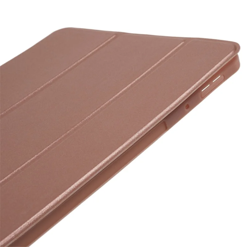 For Xiaomi Pad 6 / Pad 6 Pro Tri-fold Stand Tablet Case PU Leather Honeycomb Texture Auto Wake / Sleep Smart Cover - Rose Gold