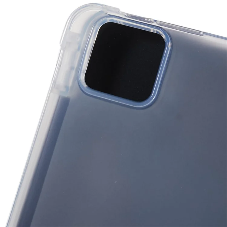 Para Xiaomi Pad 6 / Pad 6 Pro, estuche de tableta con soporte de tríptico de PU, funda trasera transparente y funda inteligente con soporte para lápiz - Negro