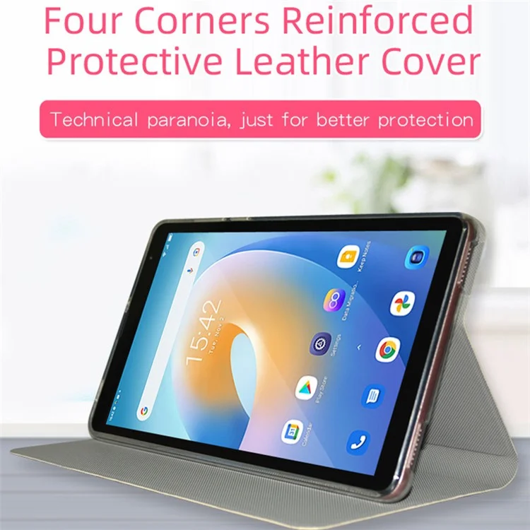 Para Blackview Tab 6 PU Leather Tablet Case Folding Stand Shockproof Business Cover - Ouro