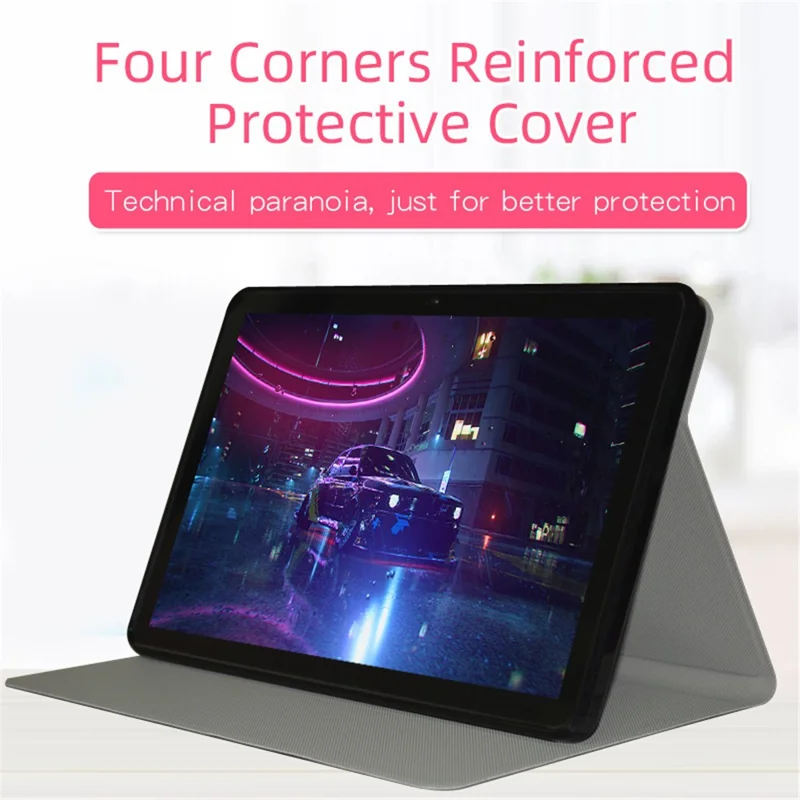 For Blackview Tab 7 WiFi PU Leather Shockproof Shell Stand Business Tablet Cover - Black