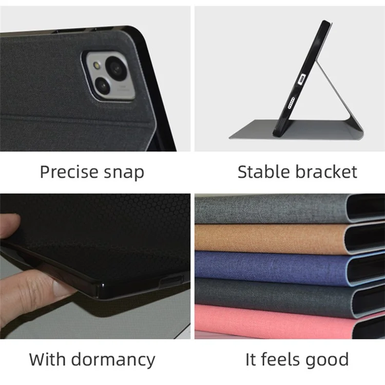 Para Blackview Tab 13 Business Tablet Case PU Leather Stand Flip Cover - Preto