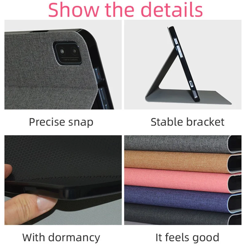 For Blackview Tab 16 Business Slim Tablet Case PU Leather Stand Protective Cover - Grey