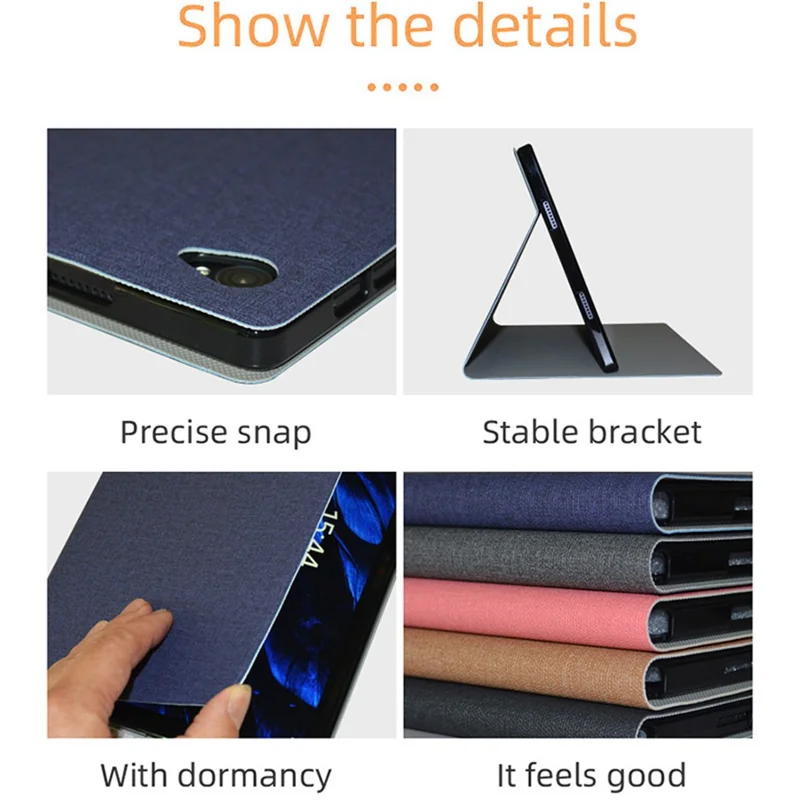 For Blackview Tab 15 / 15 Pro Shockproof Tablet Case Folding Stand PU Leather Flip Cover - Grey