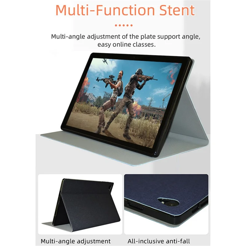 For Blackview Tab 15 / 15 Pro Shockproof Tablet Case Folding Stand PU Leather Flip Cover - Grey