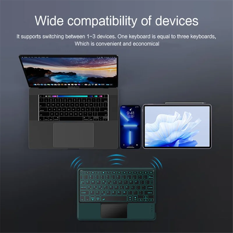 For Huawei MatePad Air 11.5 inch (2023) Leather Case + Bluetooth-compatible Keyboard with Backlight Trackpad - Green