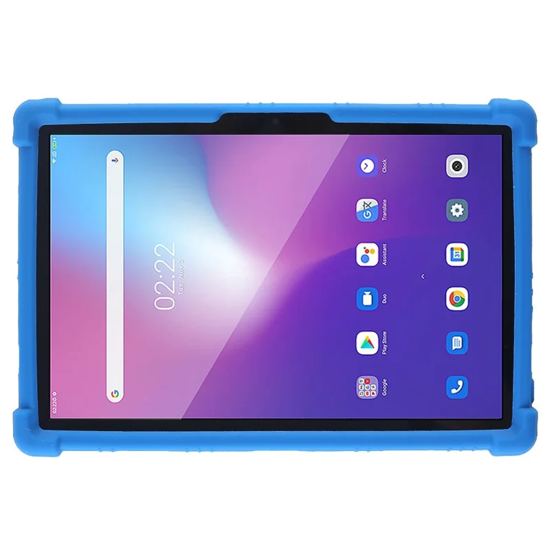 Tabletbeskyttelse til Blackview Tab 12 stødfast silikone+PC beskyttelsesdæksel med foldbar stativ - mørkeblå