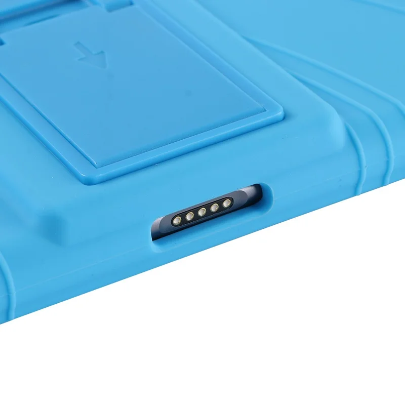 Tabletbeskyttelse til Blackview Tab 12 stødfast silikone+PC beskyttelsesdæksel med foldbar stativ - mørkeblå