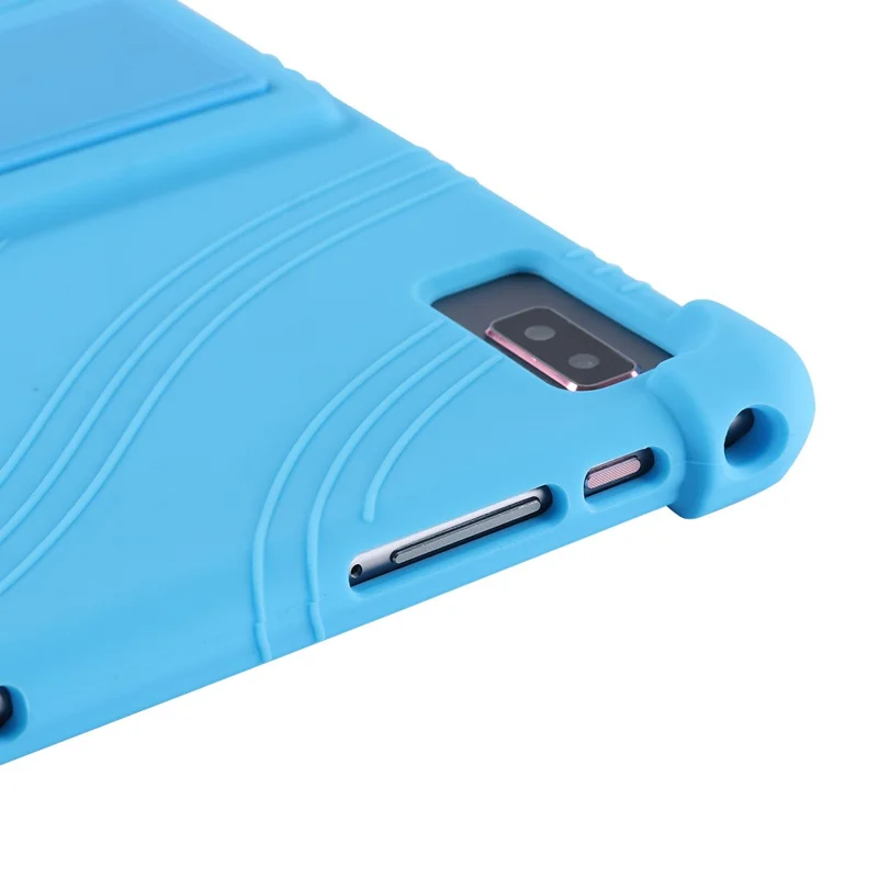 Tabletbeskyttelse til Blackview Tab 12 stødfast silikone+PC beskyttelsesdæksel med foldbar stativ - mørkeblå