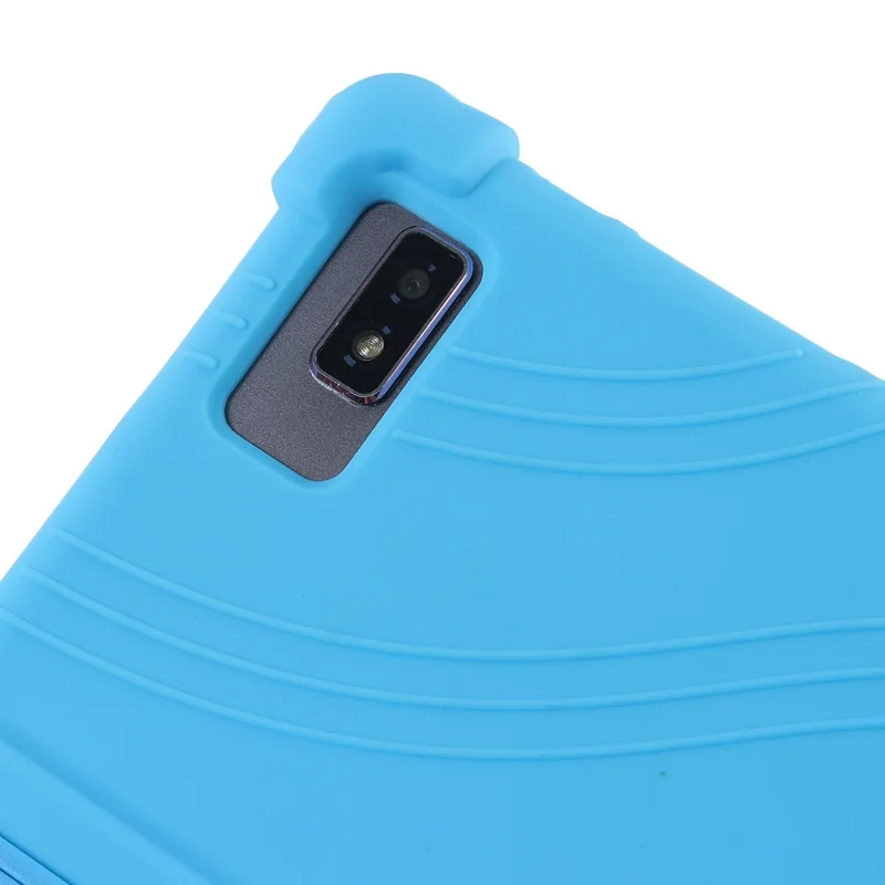 Tabletbeskyttelse til Blackview Tab 12 stødfast silikone+PC beskyttelsesdæksel med foldbar stativ - mørkeblå