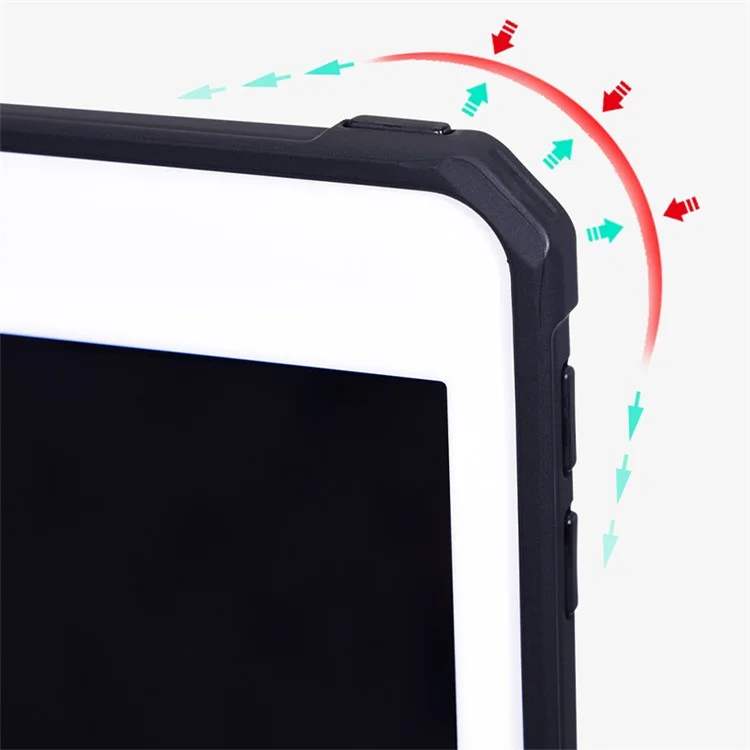 Für iPad 10.2 (2021) / (2019) / (2020) TPU+PC Tablet-Hülle mit Air Cushion, Schutzhülle mit Ständer und Stifthalter