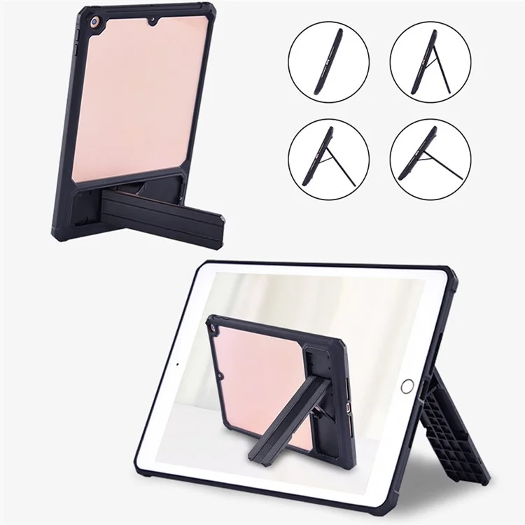 Für iPad 10.2 (2021) / (2019) / (2020) TPU+PC Tablet-Hülle mit Air Cushion, Schutzhülle mit Ständer und Stifthalter