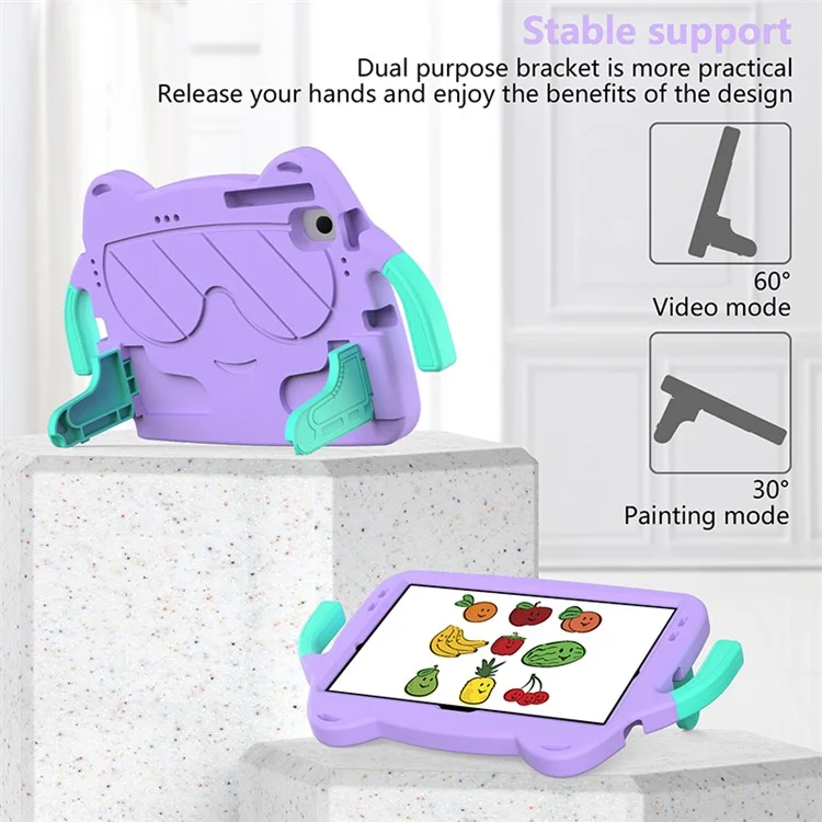 Capa para Tablet para Samsung Galaxy Tab A8 10.5 (2021) / (2022) com Suporte EVA+PC - Light Purple+Mint Green