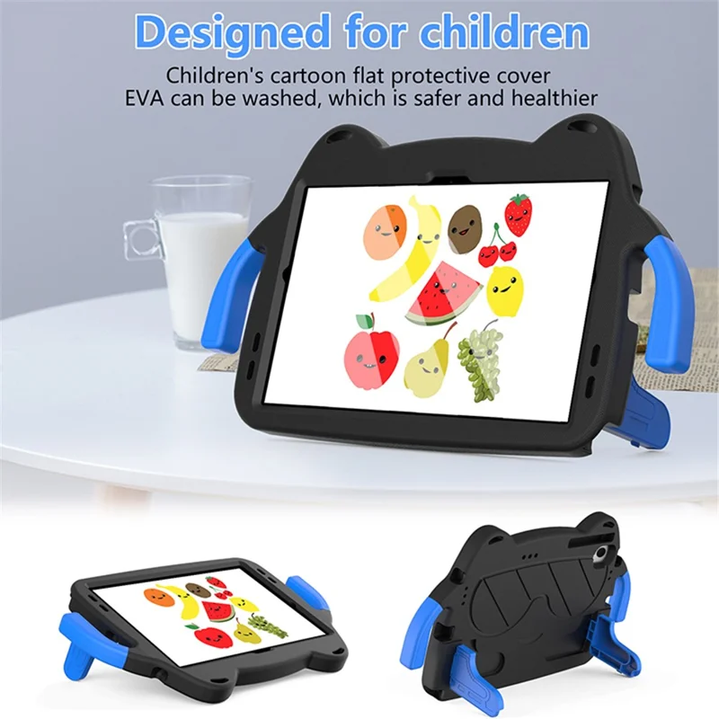 Tablet Case for Samsung Galaxy Tab A8 10.5 (2021) / (2022) Kickstand EVA+PC Cover - Black+Blue
