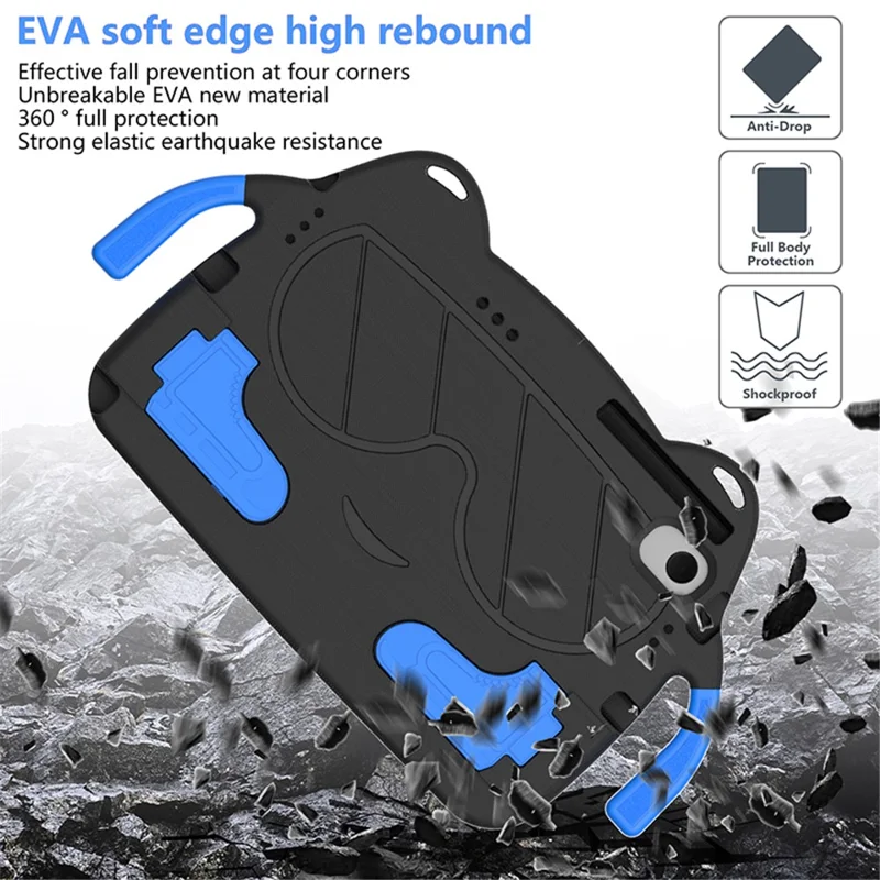 Tablet Case for Samsung Galaxy Tab A8 10.5 (2021) / (2022) Kickstand EVA+PC Cover - Black+Blue