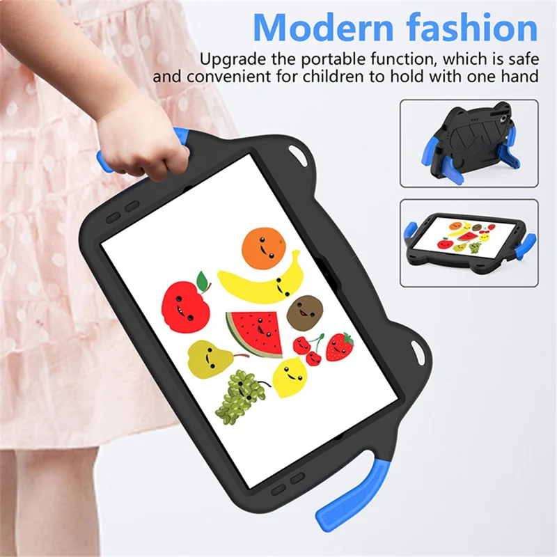Tablet Case for Samsung Galaxy Tab A8 10.5 (2021) / (2022) Kickstand EVA+PC Cover - Black+Blue