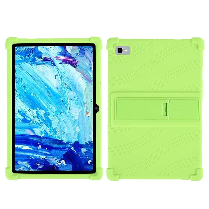 Tablet Case for Blackview Tab 8E 10.1" Silicone+PC Drop Resistant Protective Cover with Kickstand - Green
