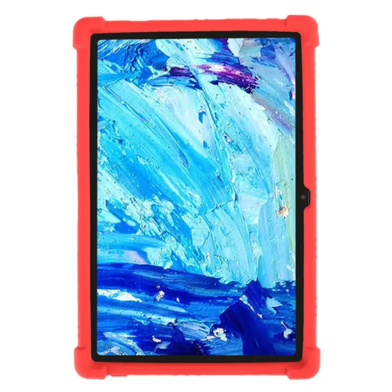 Tablet Case for Blackview Tab 8E 10.1" Silicone+PC Drop Resistant Protective Cover with Kickstand - Red
