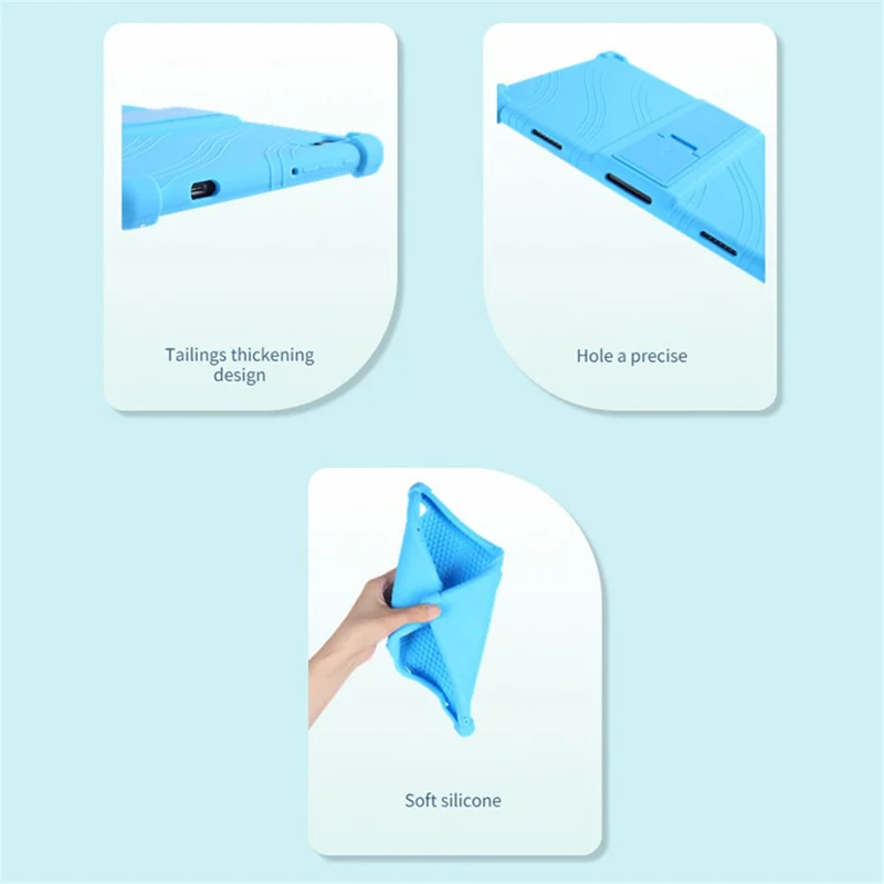 Tablet Case for Blackview Tab 8E 10.1" Silicone+PC Drop Resistant Protective Cover with Kickstand - Red