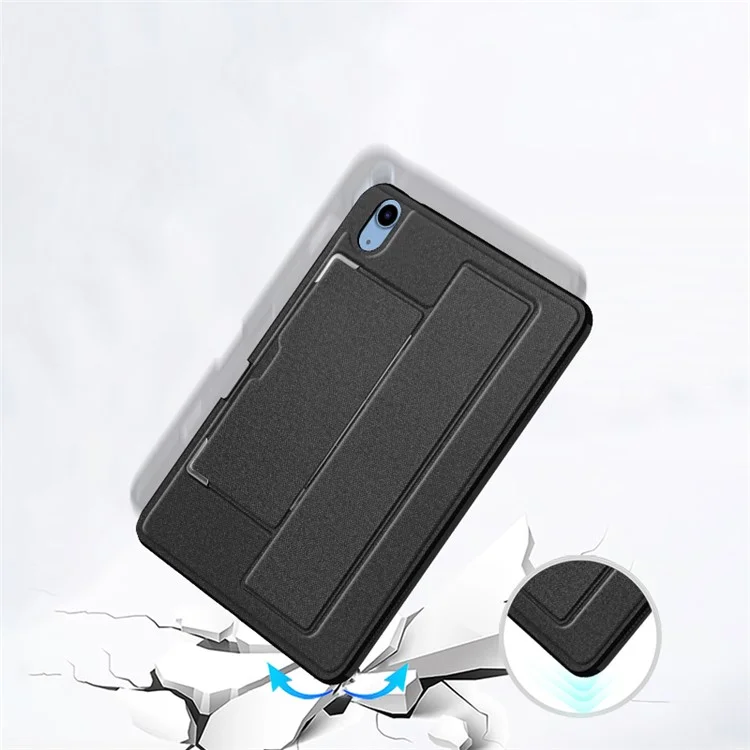 Per iPad 10.9 (2022) Rotating Shaft Kickstand Tablet Case PU Leather Coated TPU Ultra-slim Cover with Pencil Holder