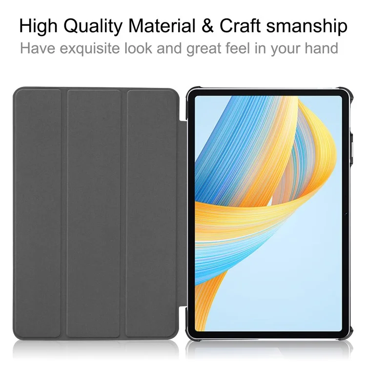 For Honor Pad V8 Tri-fold Stand Tablet Case PU Leather Full Protective Cover with Auto Sleep / Wake - Schwarz