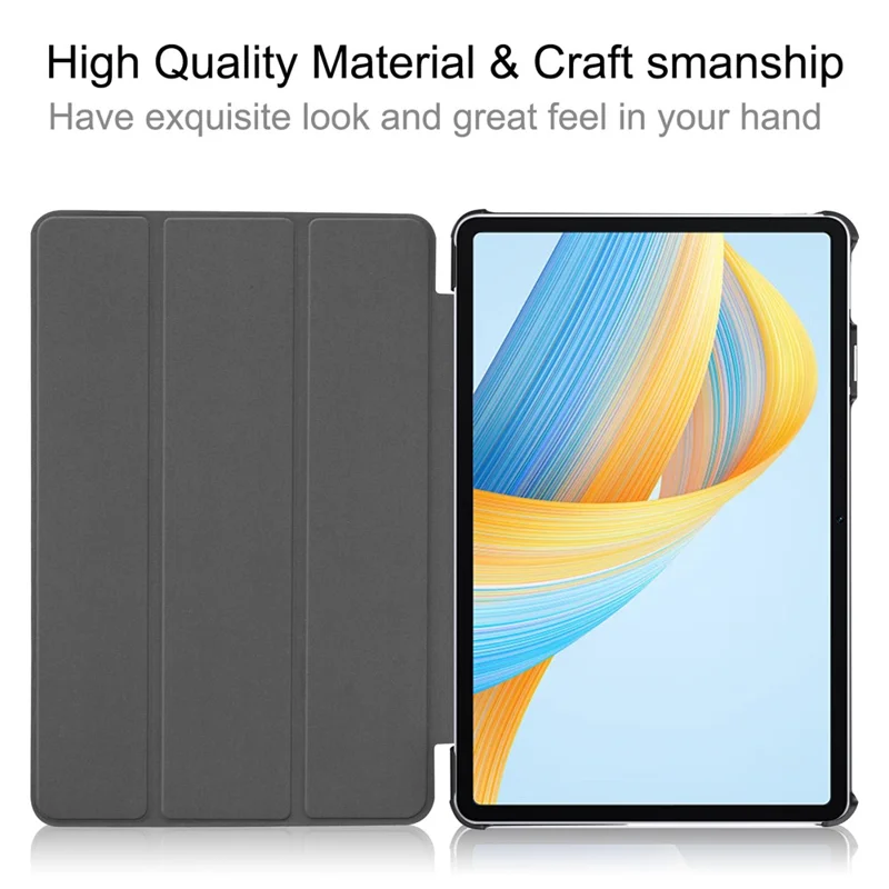 For Honor Pad V8 Tri-fold Stand Tablet Case PU Leather Full Protective Cover with Auto Sleep / Wake - Red