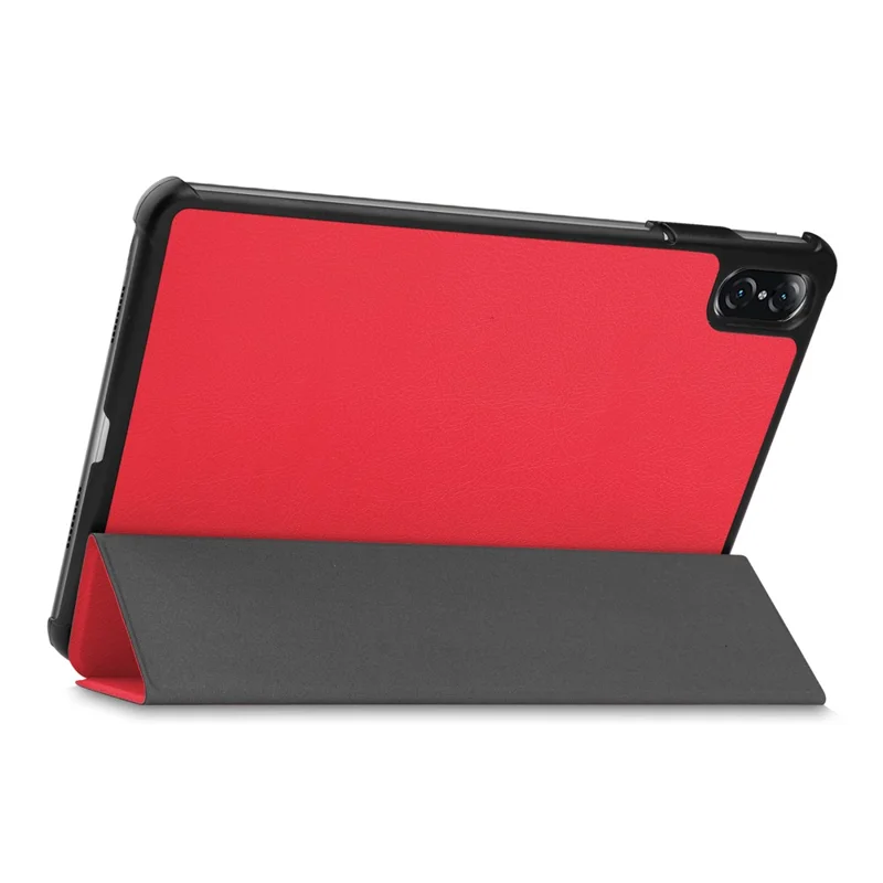 For Honor Pad V8 Tri-fold Stand Tablet Case PU Leather Full Protective Cover with Auto Sleep / Wake - Red