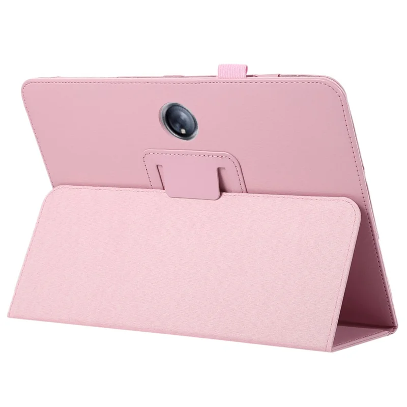 For OnePlus Pad PU Leather Tablet Case Litchi Texture Bi-fold Stand Tablet Cover - Pink