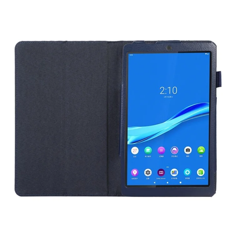 PU Leather Flip Cover for Lenovo Tab M8 (4th Gen) 2024 TB-301XU / M8 (4th Gen) 2023 TB-300FU Litchi Texture Tablet Case Stand - Dark Blue