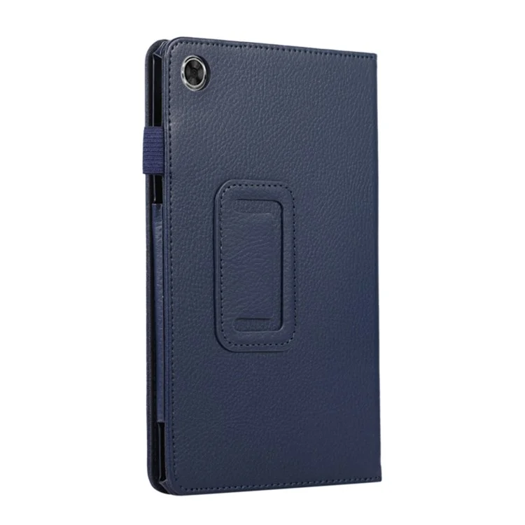 PU Leather Flip Cover for Lenovo Tab M8 (4th Gen) 2024 TB-301XU / M8 (4th Gen) 2023 TB-300FU Litchi Texture Tablet Case Stand - Dark Blue