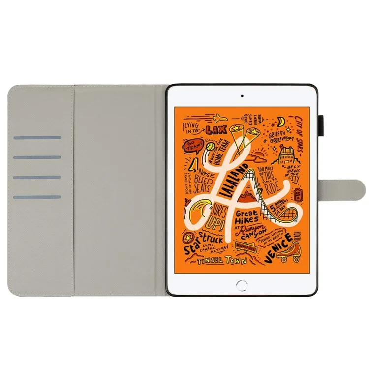Para iPad Mini / Mini 2 / mini 3 / mini 4 / mini (2019) 7.9 polegadas Padrão de Impressão Caso de Tablet Anti-Drop PU Leather Flip Cover - Borboleta Fluorescente