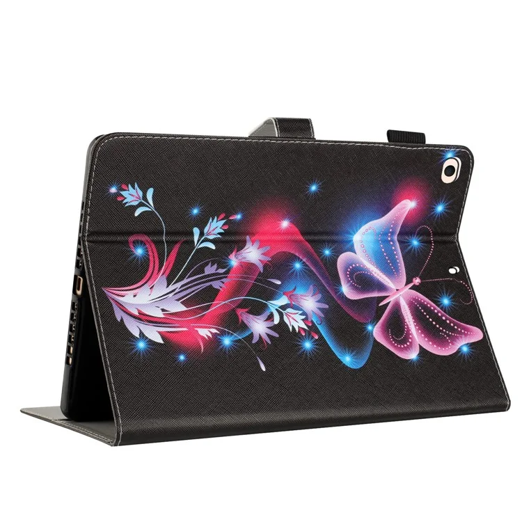 Para iPad Mini / Mini 2 / mini 3 / mini 4 / mini (2019) 7.9 polegadas Padrão de Impressão Caso de Tablet Anti-Drop PU Leather Flip Cover - Borboleta Fluorescente
