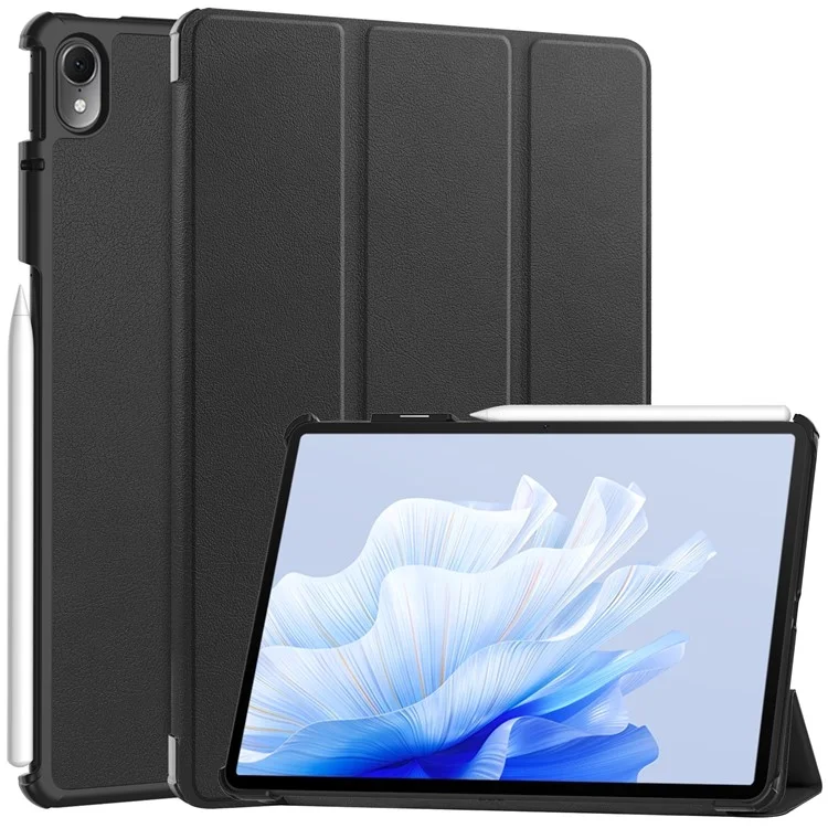 Custodia per tablet per Huawei MatePad Air 11.5 pollici (2023) con supporto pieghevole a tre ante, risveglio automatico / sospensione, in pelle PU con protezione completa - Nero