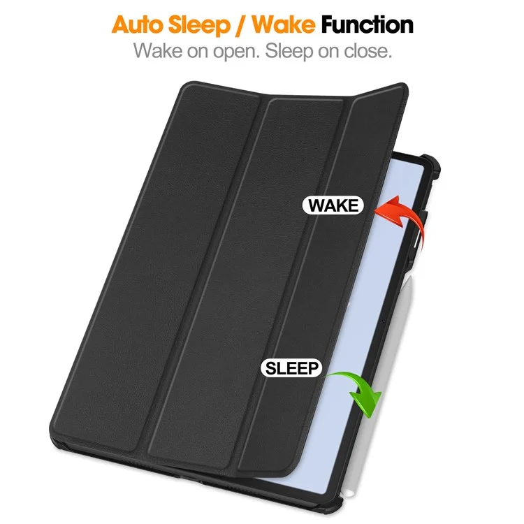 Custodia per tablet per Huawei MatePad Air 11.5 pollici (2023) con supporto pieghevole a tre ante, risveglio automatico / sospensione, in pelle PU con protezione completa - Nero