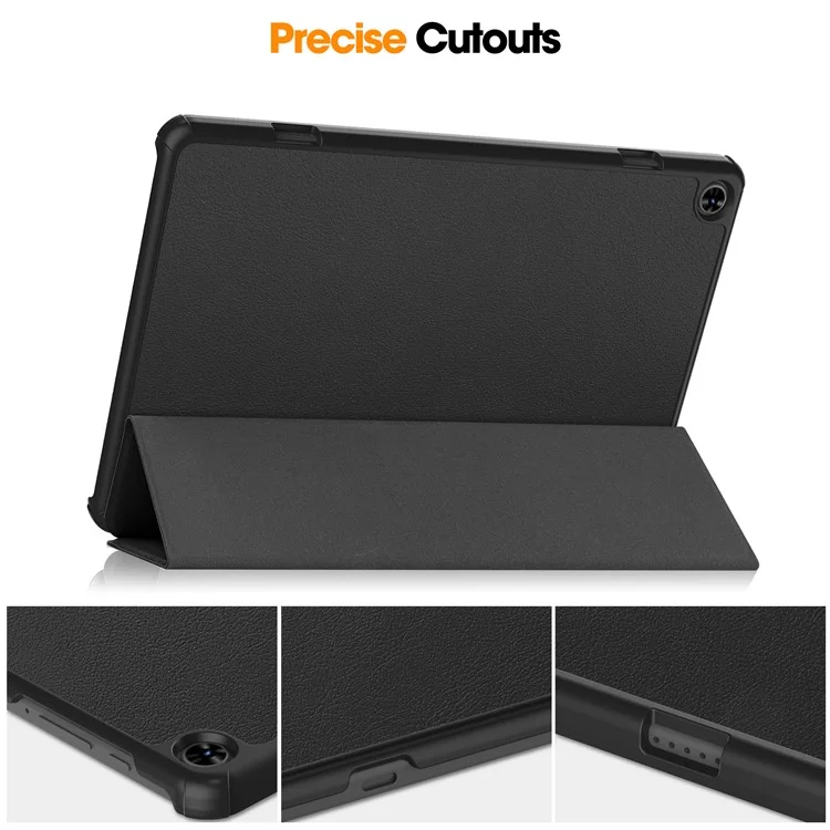 Per Teclast T50 Tri-fold Stand Shell Auto Sleep / Wake Tablet Case PU Leather Full Protective Cover - Nero