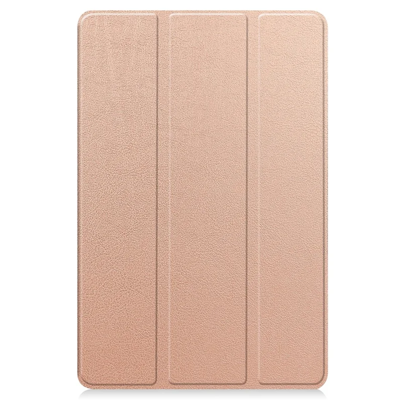 For Teclast T50 Tri-fold Stand Shell Auto Sleep  /  Wake Tablet Case PU Leather Full Protective Cover - Rose Gold